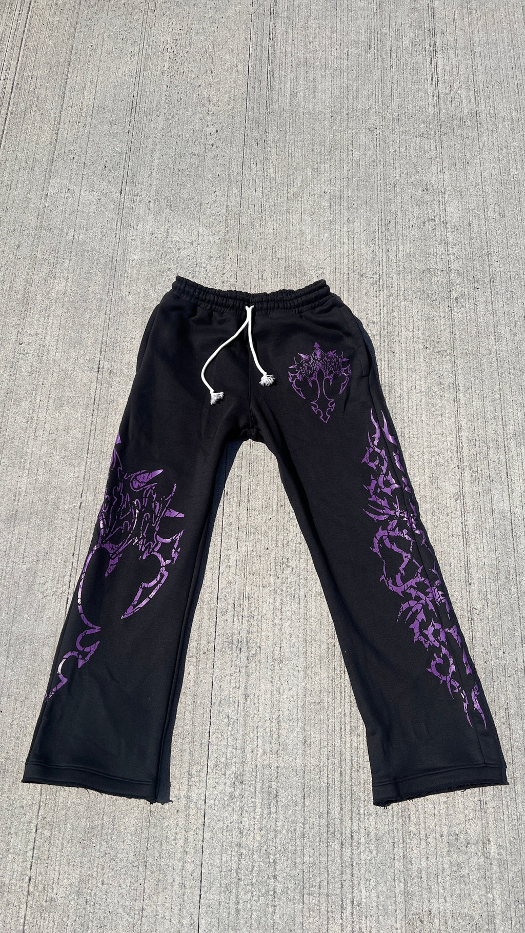 Purple Cross Flared Sweatpants