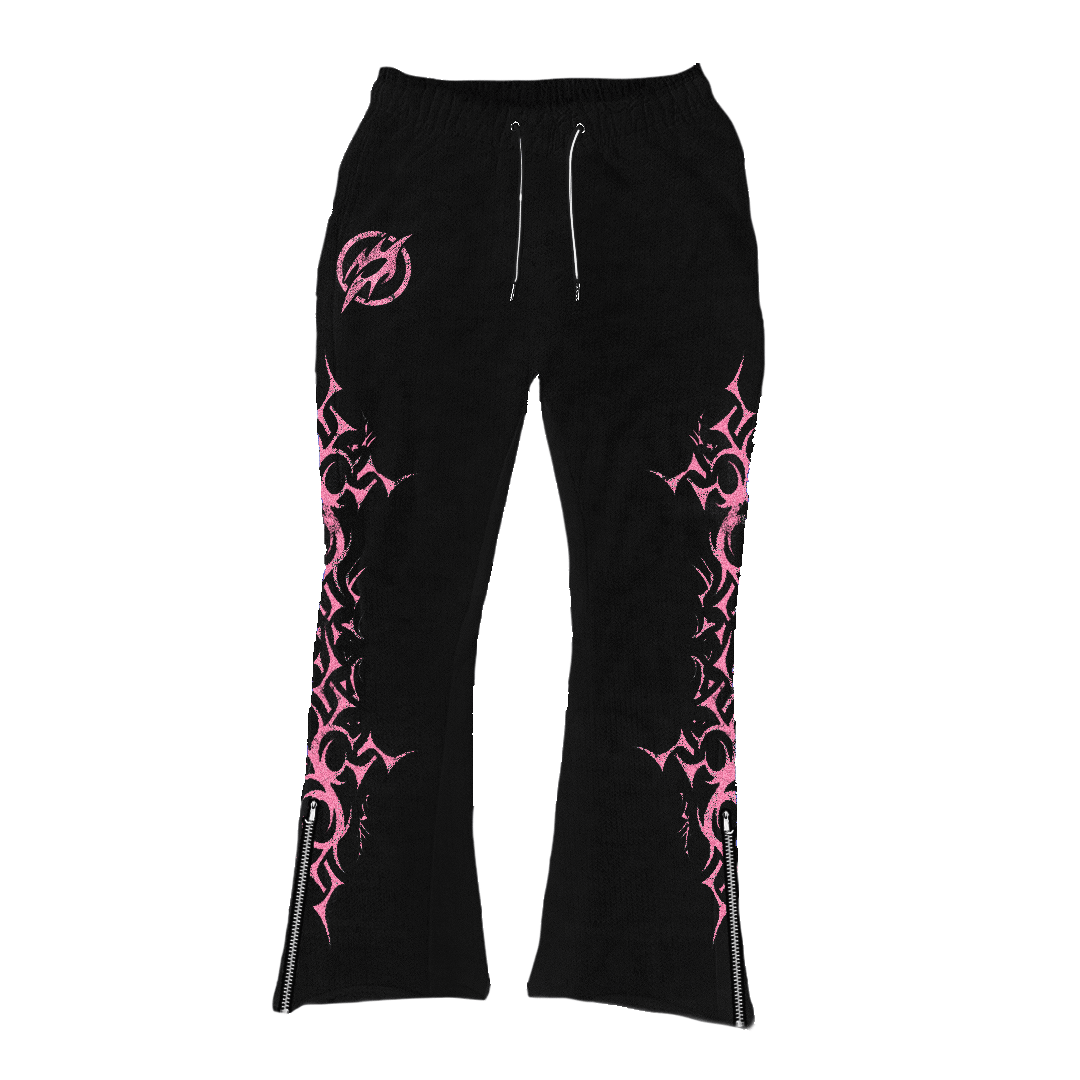 Flared Villain Sweatpants (Pink)