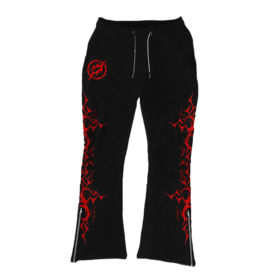 Flared Villain Sweatpants (Red)